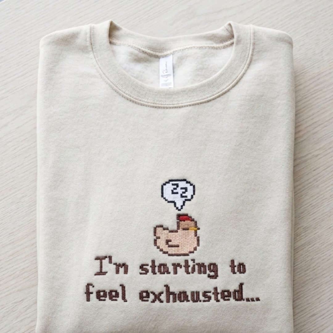Exhausted| Embroidered Sweater