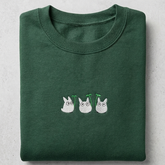 Totoro Sprouts | Embroidered Sweater