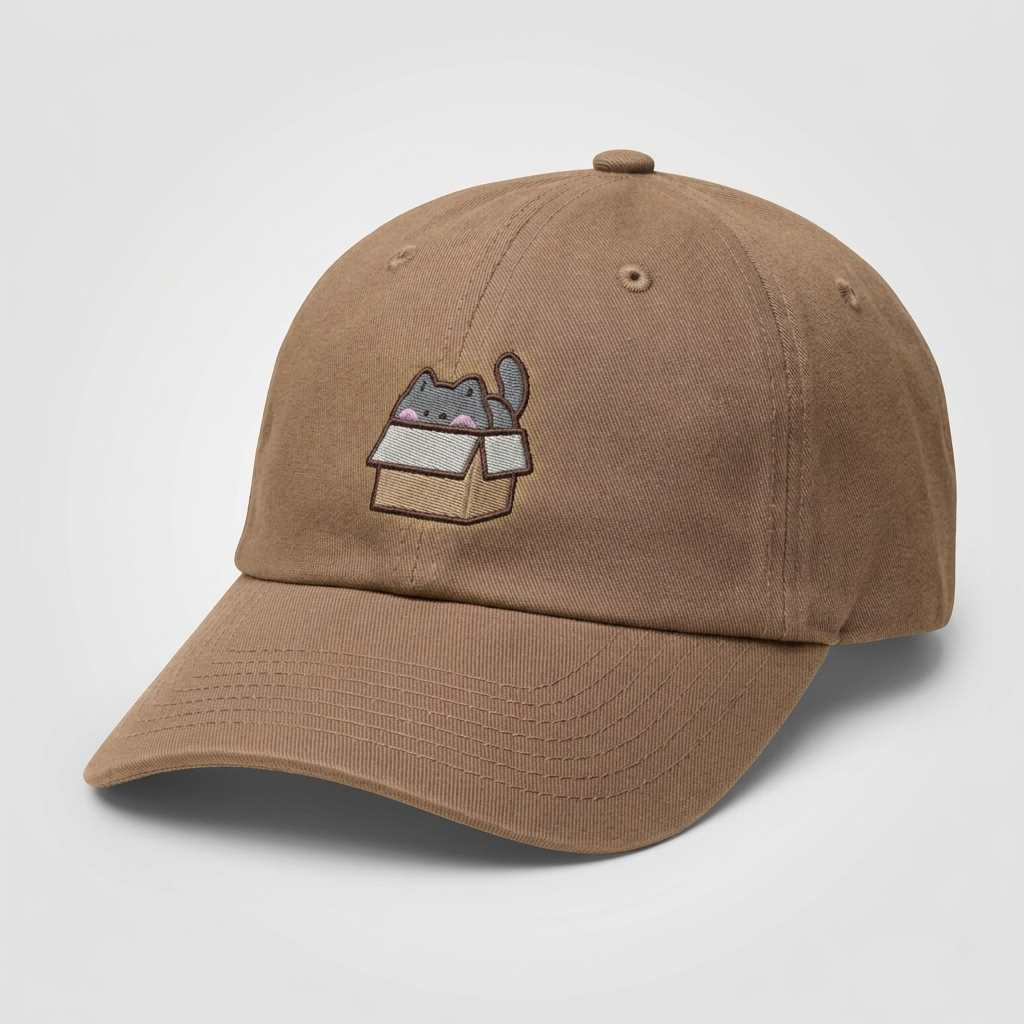 "Cat in a Box" | Embroidered Cap