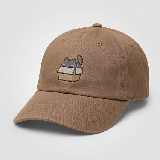 "Cat in a Box" | Embroidered Cap